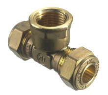 T-klemring m/muffe messing 12 x 1/2" x 12 mm